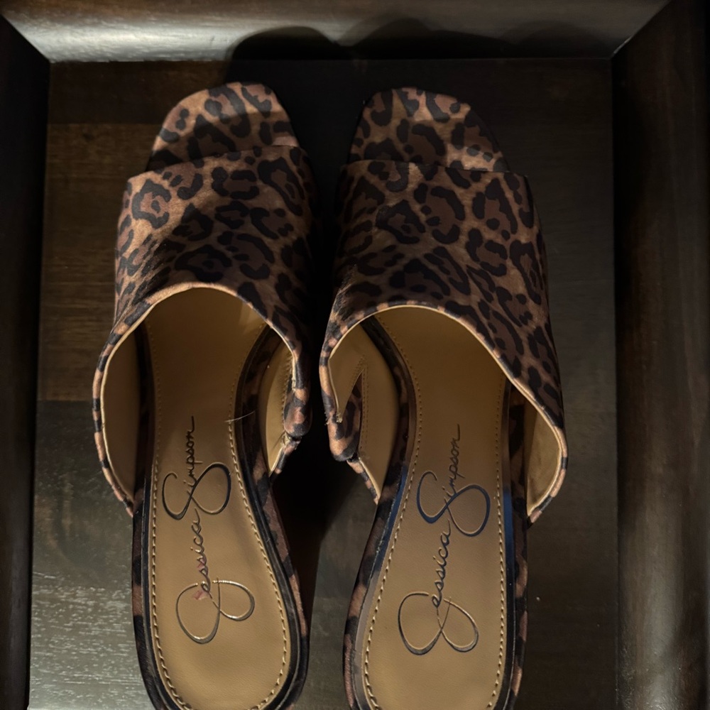 Jessica Simpson Leopard Print Mules - Picture 7 of 7